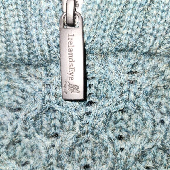 Men's  IRELAND'S EYE 1/4 Zip Cable Knit Merino Wool Aran Island Sweater - Picture 9 of 14